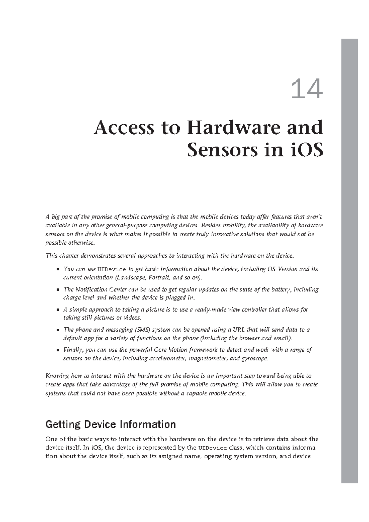 Chapter 14 Access to Hardware and Sensors in i OS - 14 Access to ...