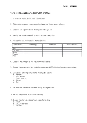 Practical Test CSC121: Pseudocode & Flowchart Analysis - Studocu