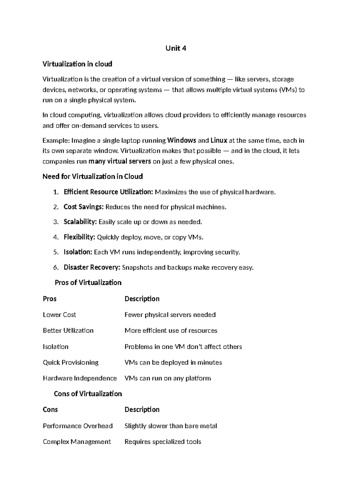 Unit 4 - Virtualization in Cloud Computing: Concepts and Applications ...