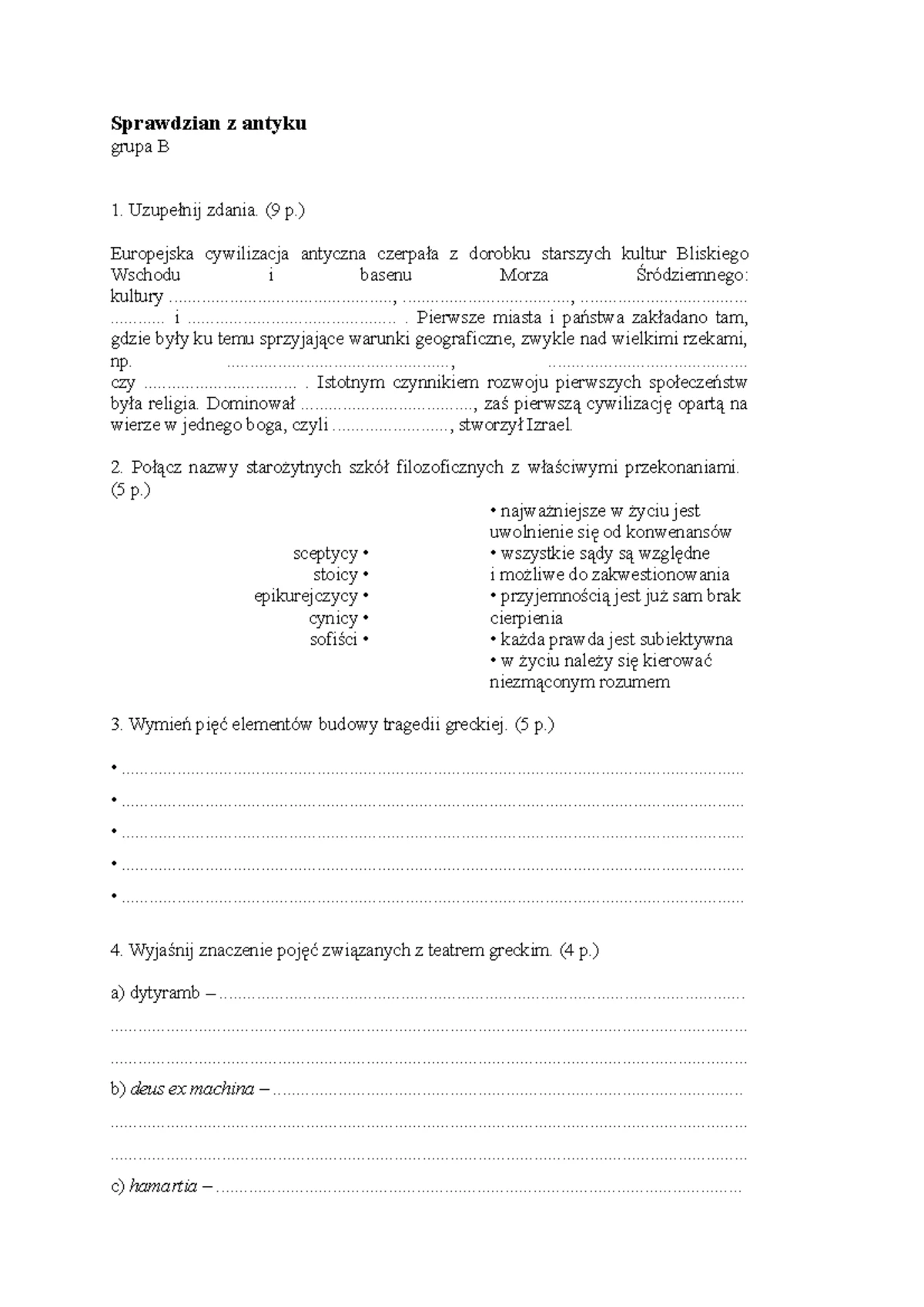 Oświecenie Sprawdzian Liceum Ponad Słowami 1.2 www.studocu.com