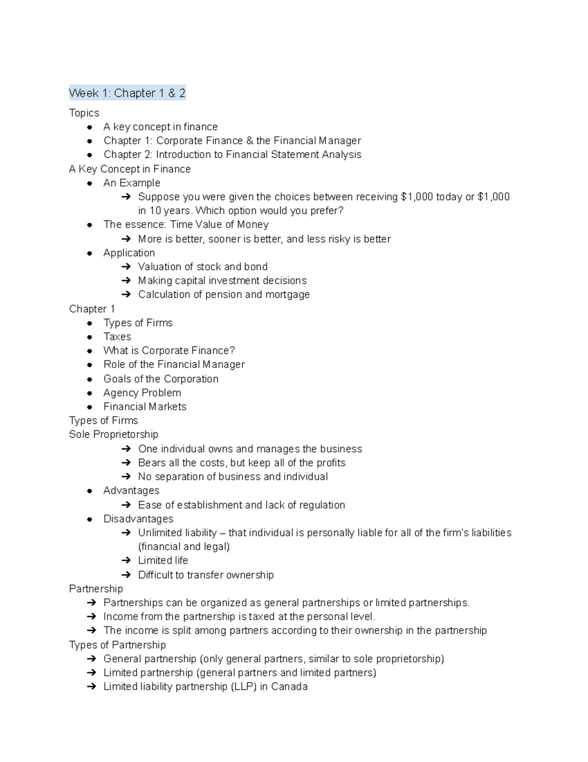 FIN300 Lecture Notes: Key Concepts in Finance for Final Exam - Studocu