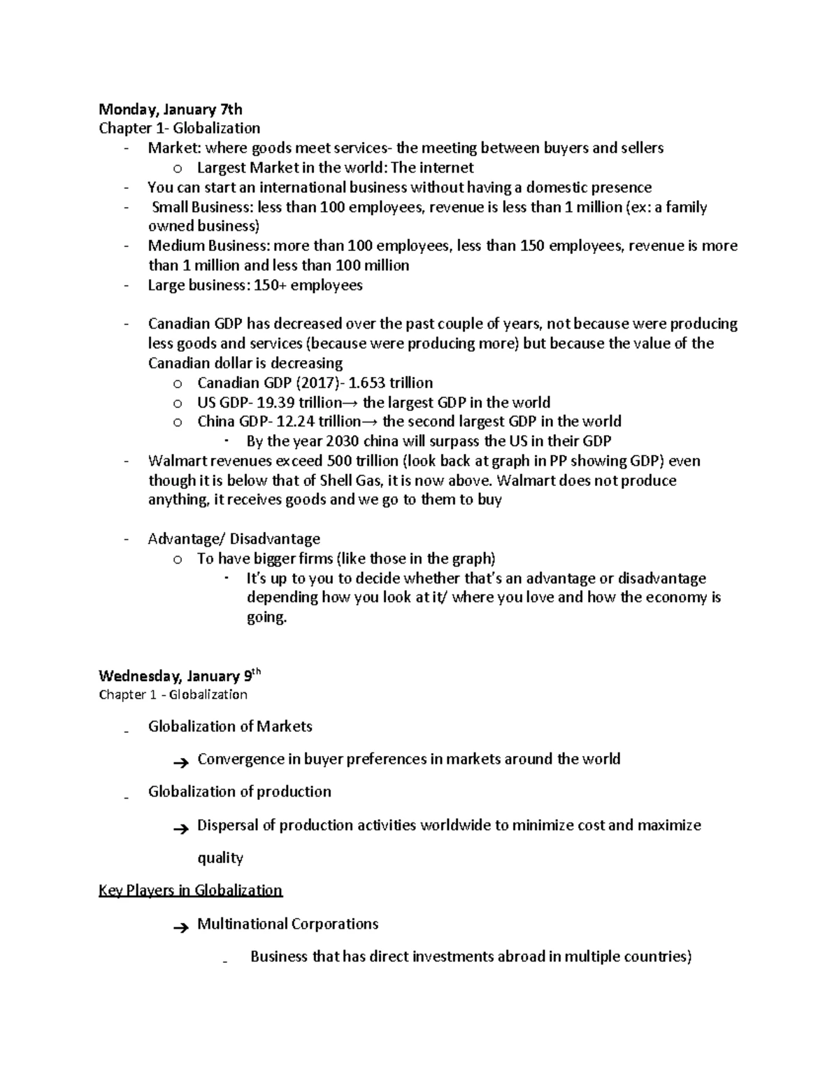 Adm3381 chapter 1 - lecture notes - Chapter 1: Globalization Opening ...