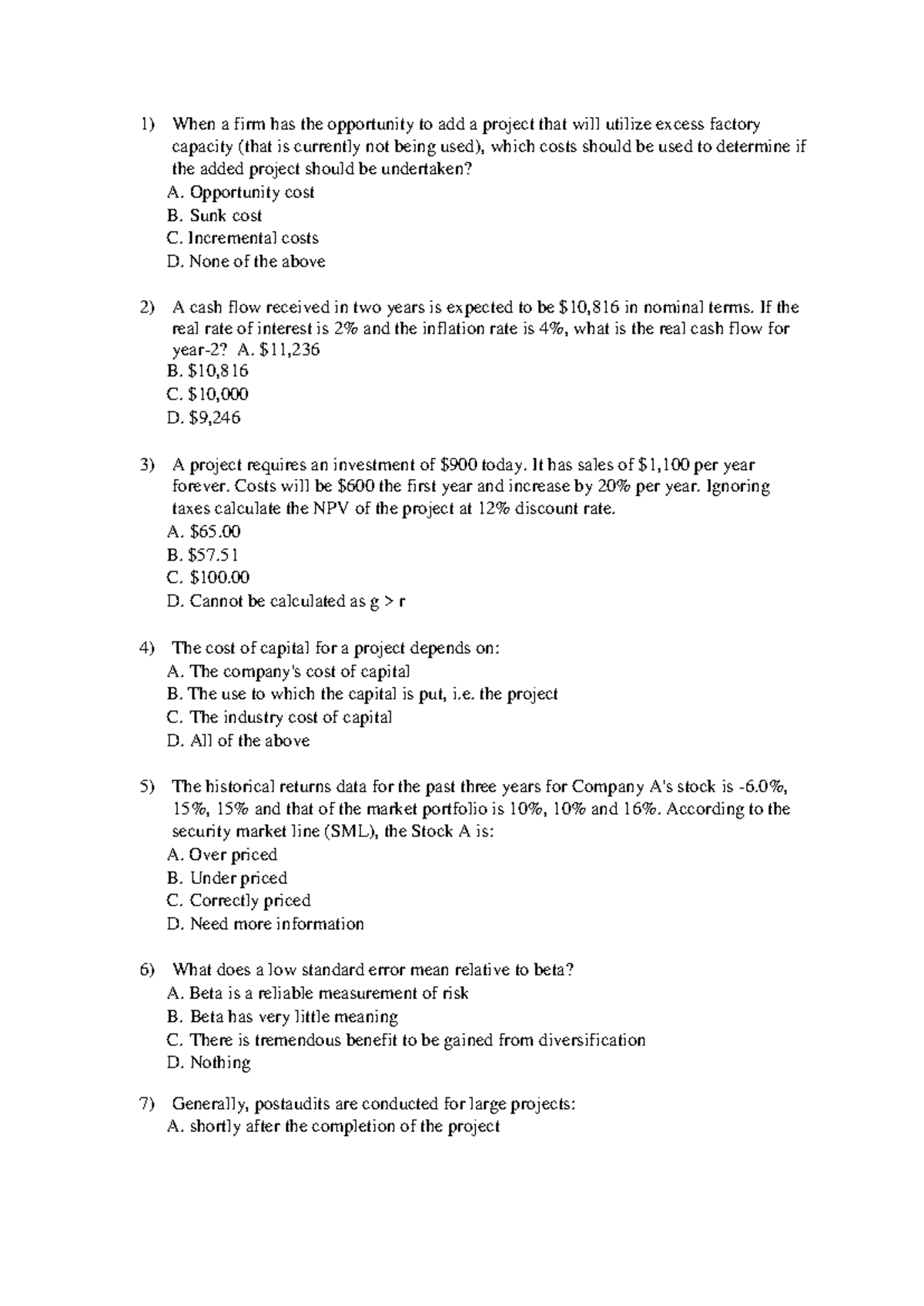 Mid-Term-Sample-Questions-Without-Answers - When a firm has the ...