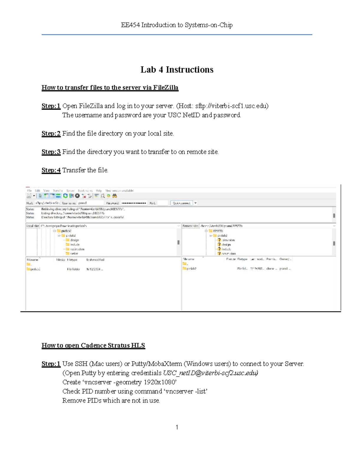 EE454 Lab 4 Tutorial: File Transfer & Cadence Stratus HLS Guide - Studocu