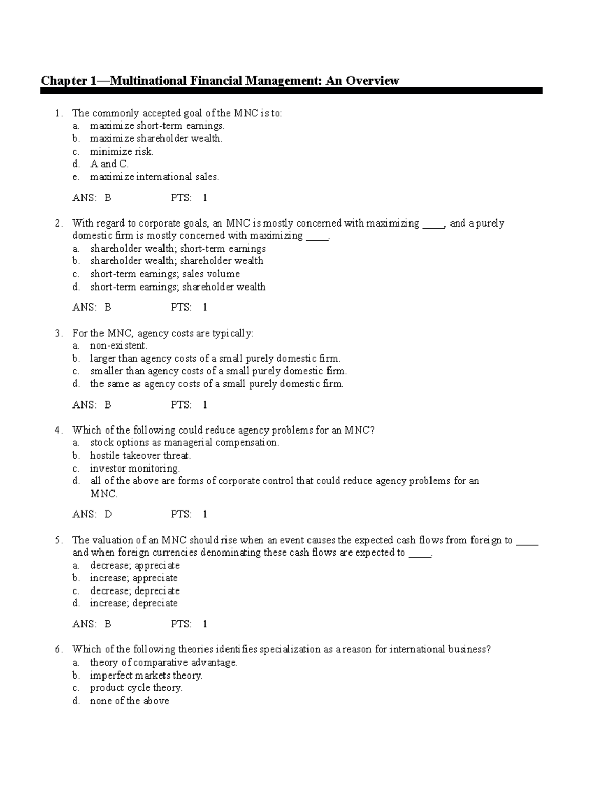 Multinational Financial Management Exam - Q&A (Aug 25, 2020) - Studocu