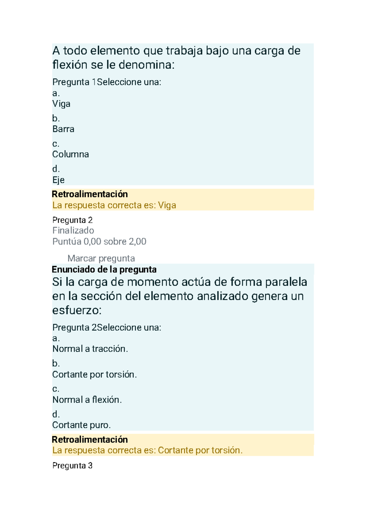 Autoevaluación 3: Esfuerzos en Vigas y Momentos Flectores - Document Preview