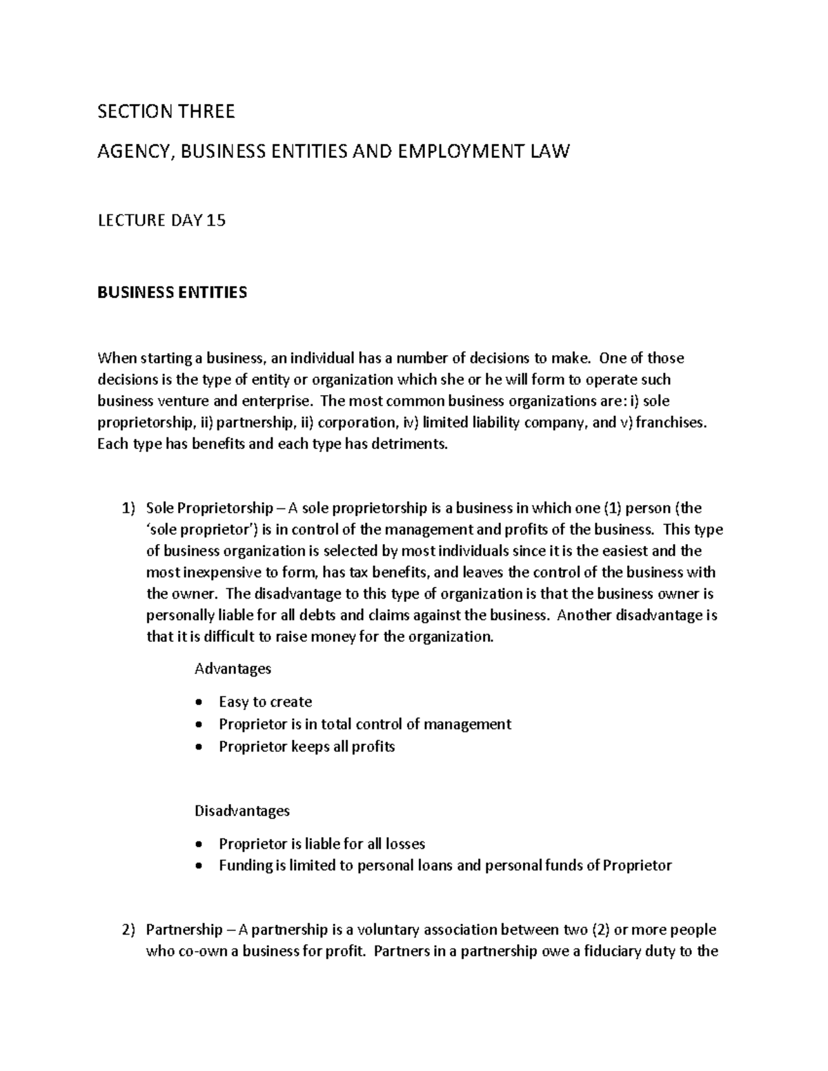 Lecture Day 15: Business Entities Overview - Studocu