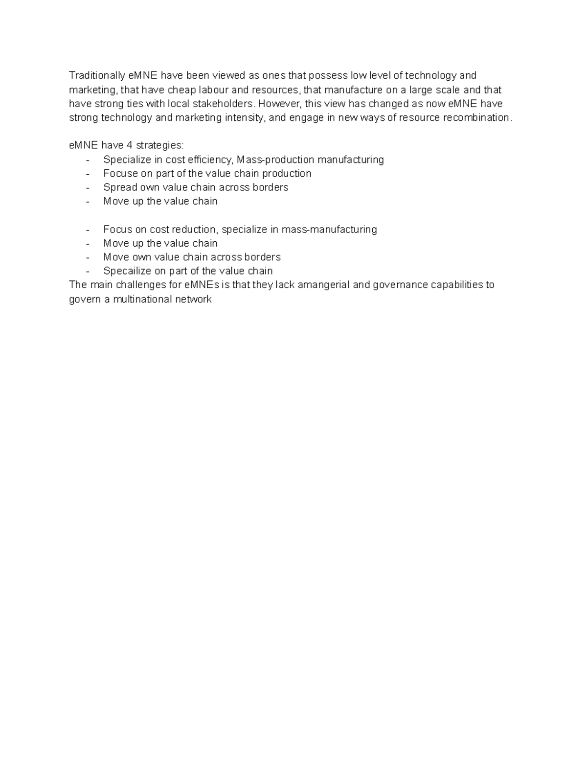 eMNE Strategies and Challenges: Insights for ewrffv Class - Studeersnel