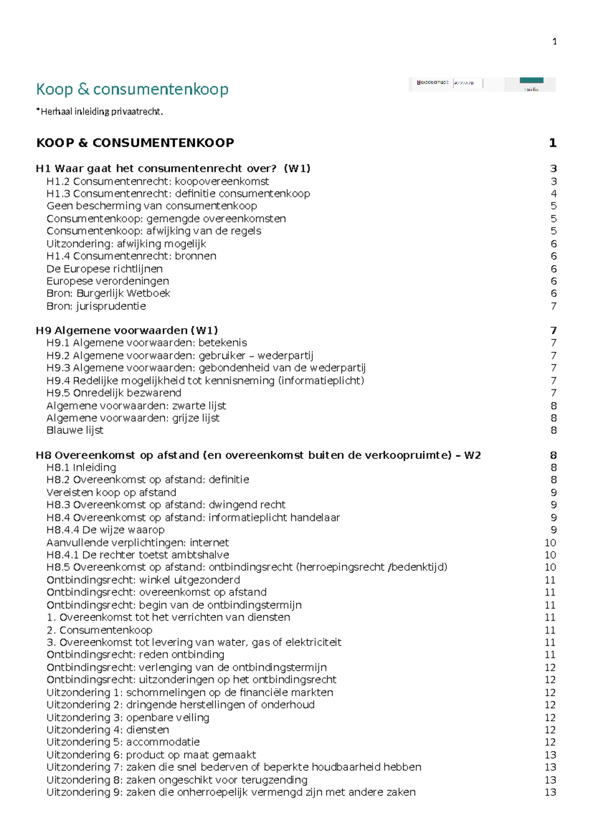 Koop en Consumentenkoop Samenvatting: Belangrijke Aspecten en Regels ...