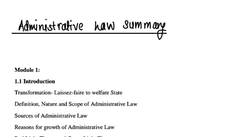 Administrative Law Summary: Key Concepts and Principles - Studocu