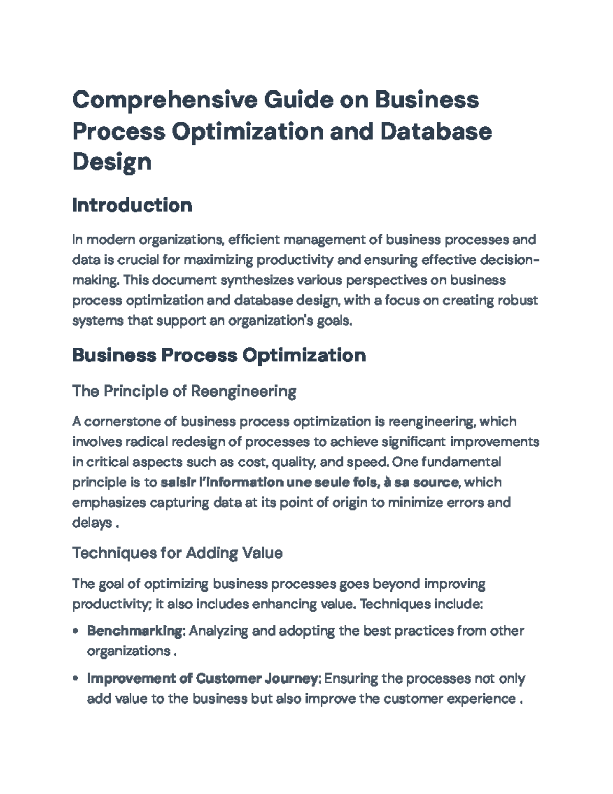 Comprehensive Guide on Business Process Optimization & Database Design ...