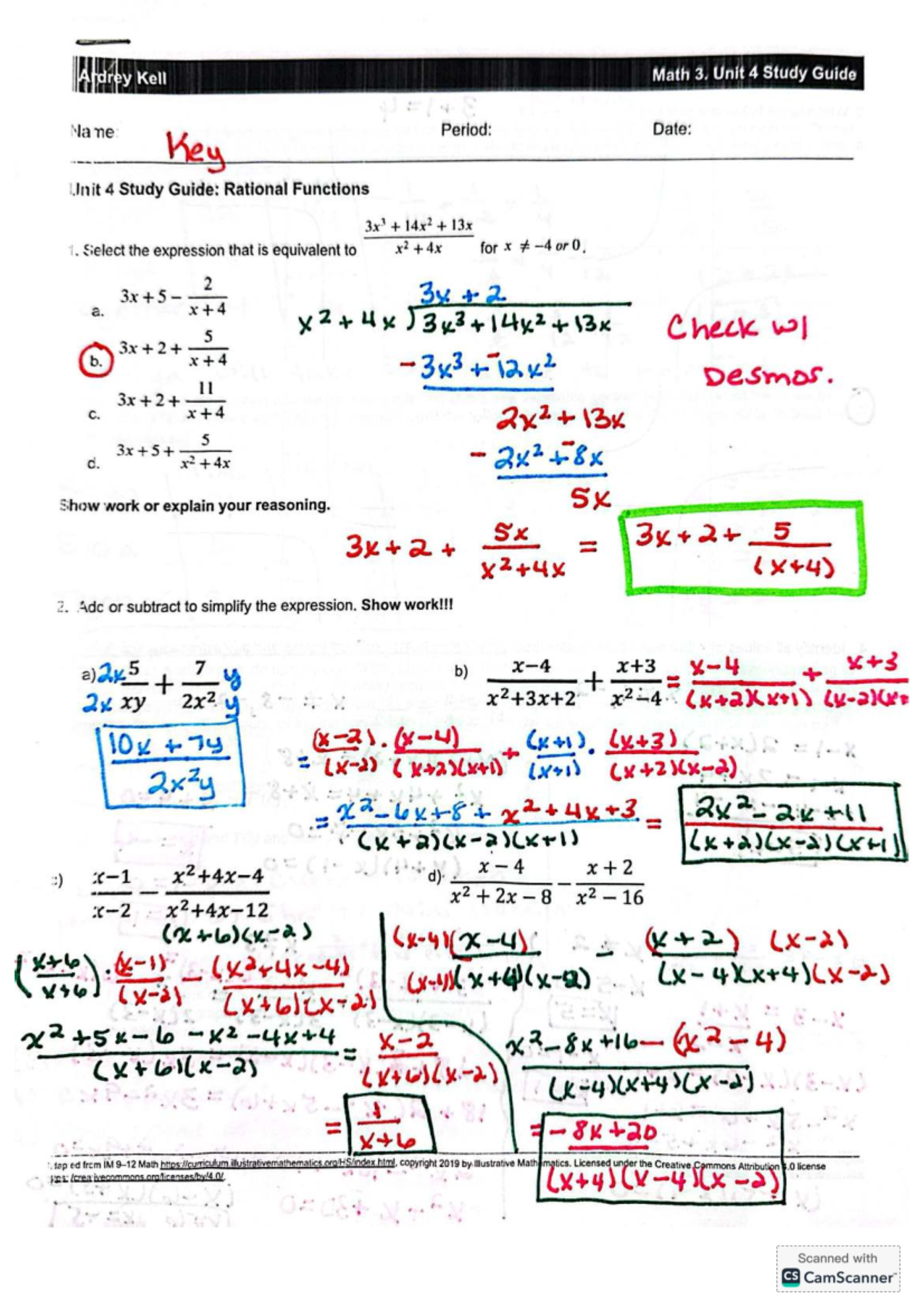 Math 3 U4 Study Guide: Rational Functions & Asymptotes - Studocu
