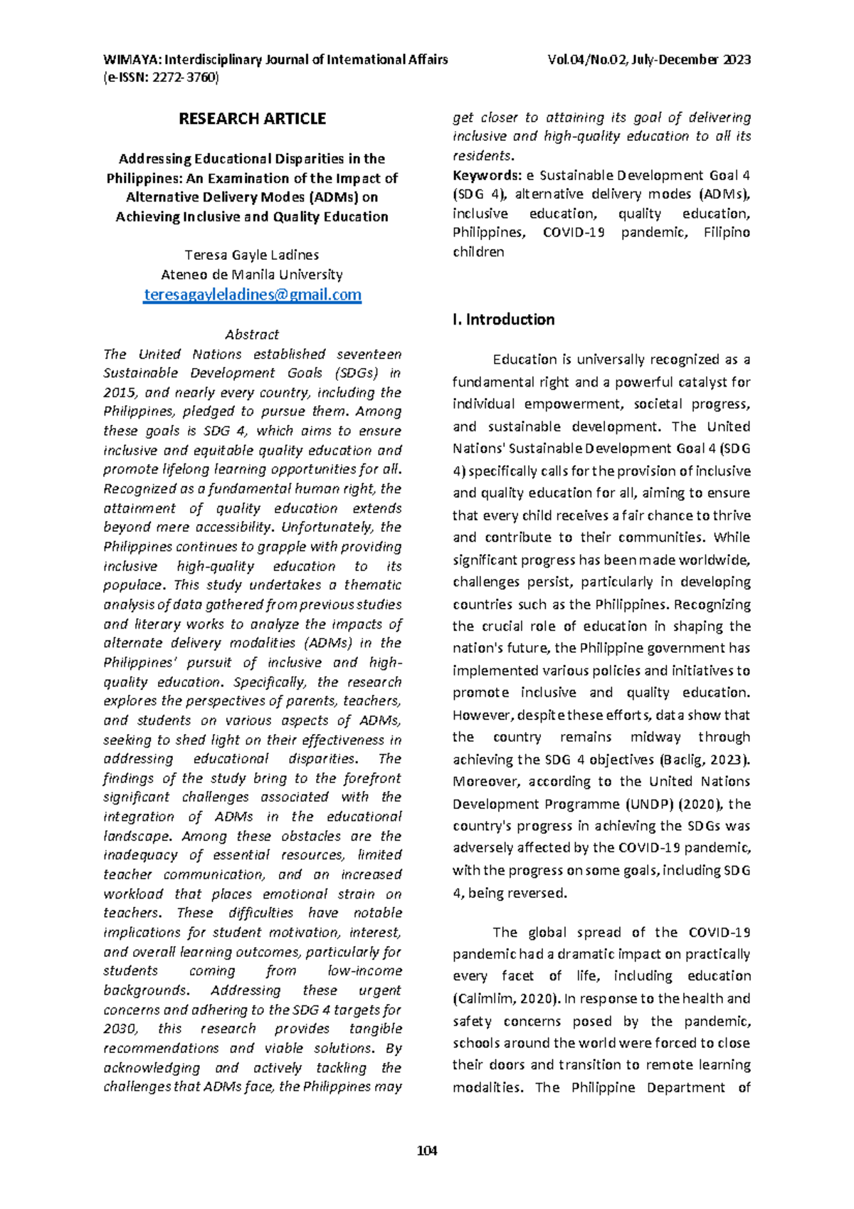 87-Article Text-447-1-10-20240710 - (e-ISSN: 2272-3760) RESEARCH ...