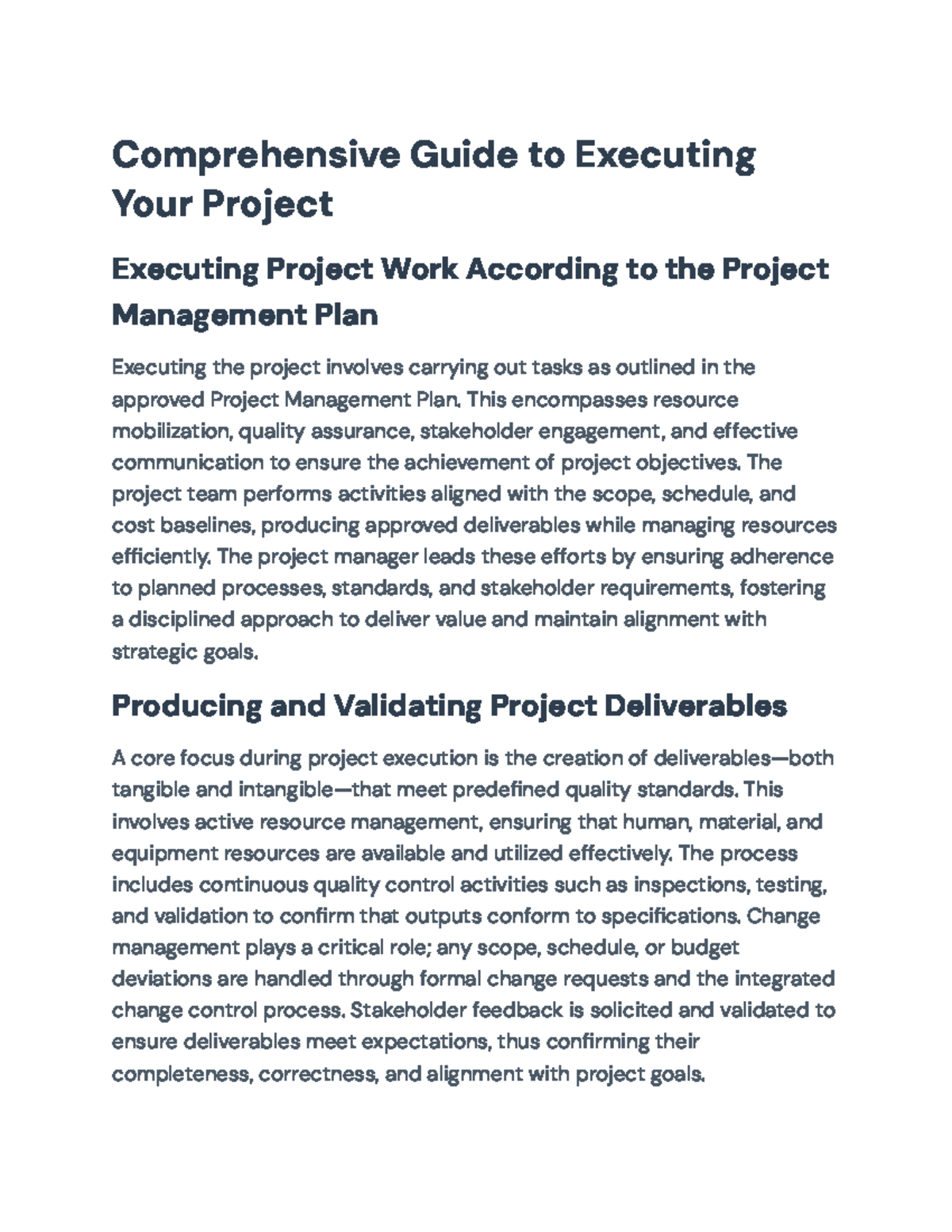 Comprehensive Guide to Project Execution and Management Best Practices ...