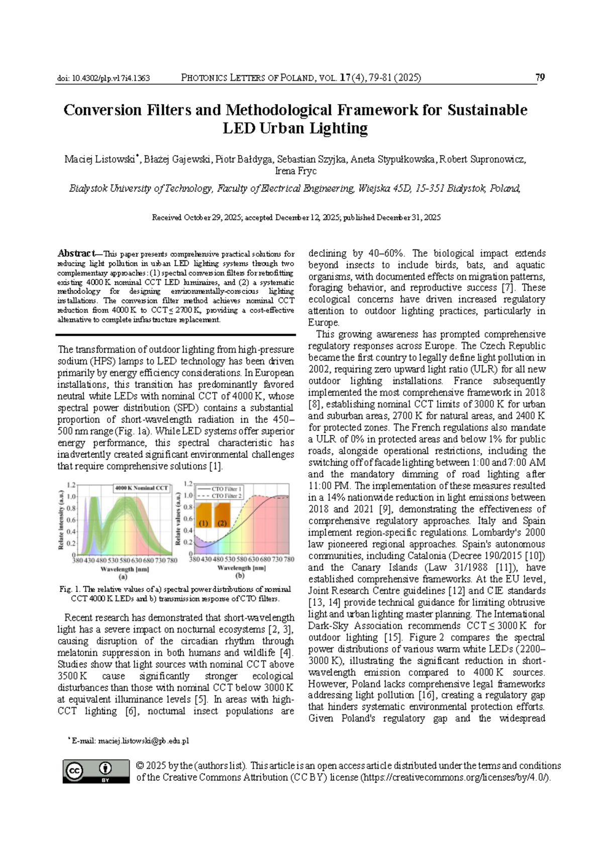 Conversion Filters and Methodological Framework for Sustainable LED ...