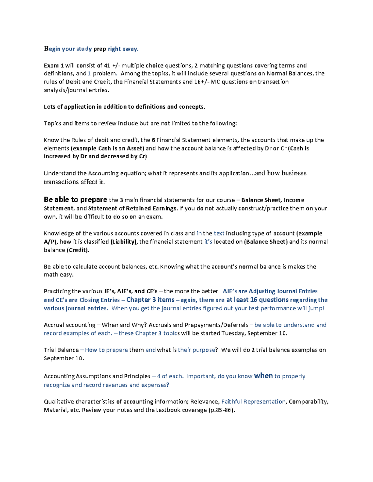 Exam 1 Study Guide 2023-2 - Begin your study prep right away. Exam 1 ...