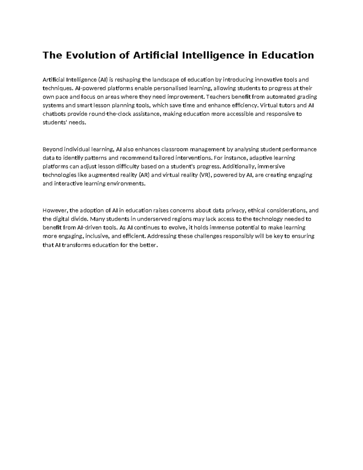 The Evolution of Artificial Intelligence in Education - AI-powered ...