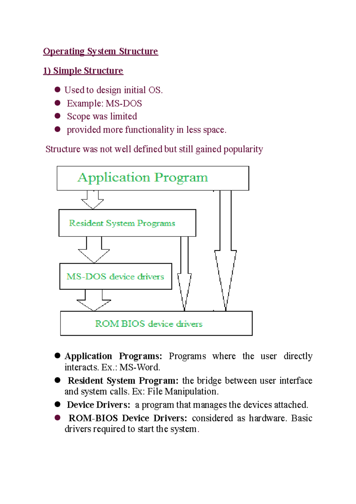 Unit 1: Layered Structure of Operating Systems in Detail - Studocu