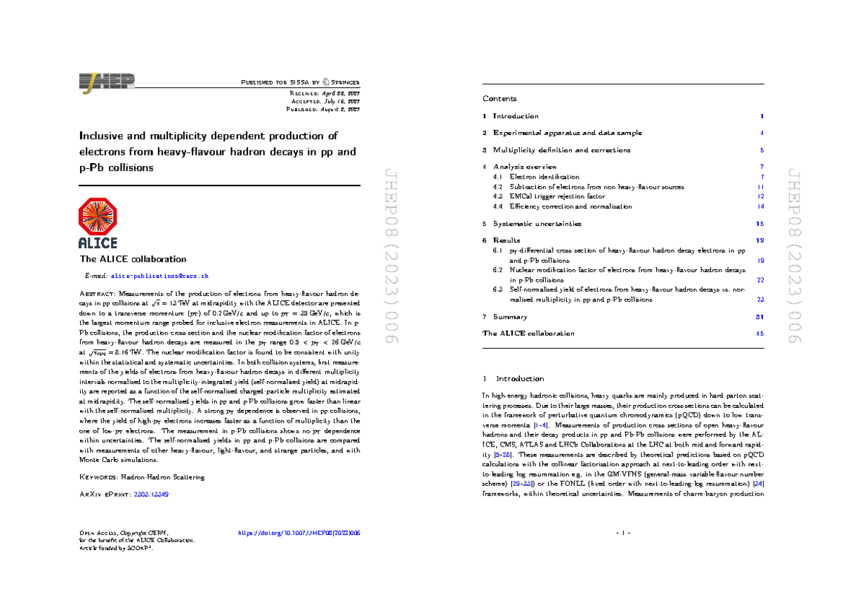 Inclusive Electron Production from Hadron Decays in pp and pPb ...