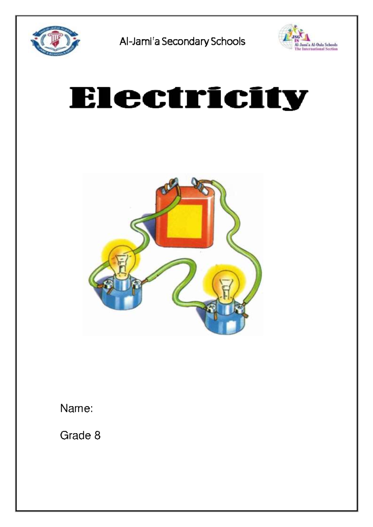 Grade 8 Electricity Curriculum Framework 0893: Circuit Concepts ...