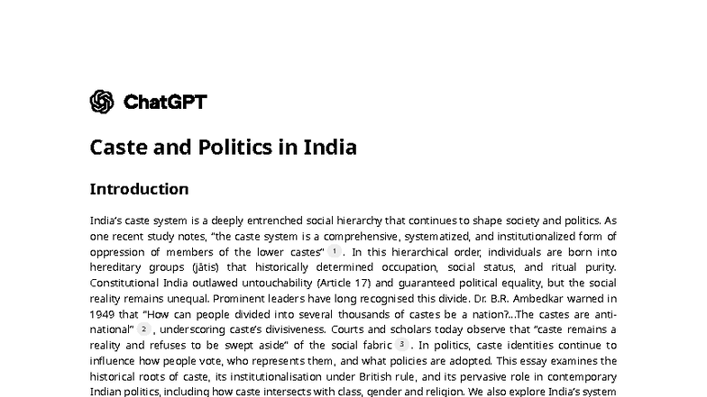 Caste and Politics in India: An In-Depth Analysis of Social Hierarchy ...