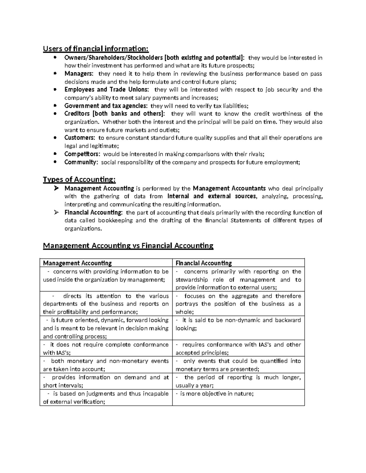 Introduction to Accounting Information: Key Concepts and Users - Studocu