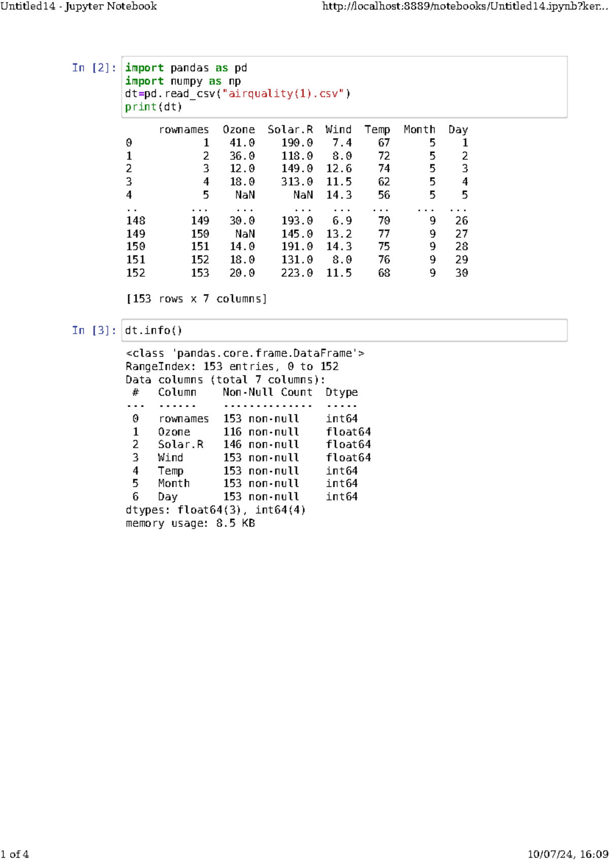 Air Quality Data Analysis - CS101 Jupyter Notebook Insights - Studocu