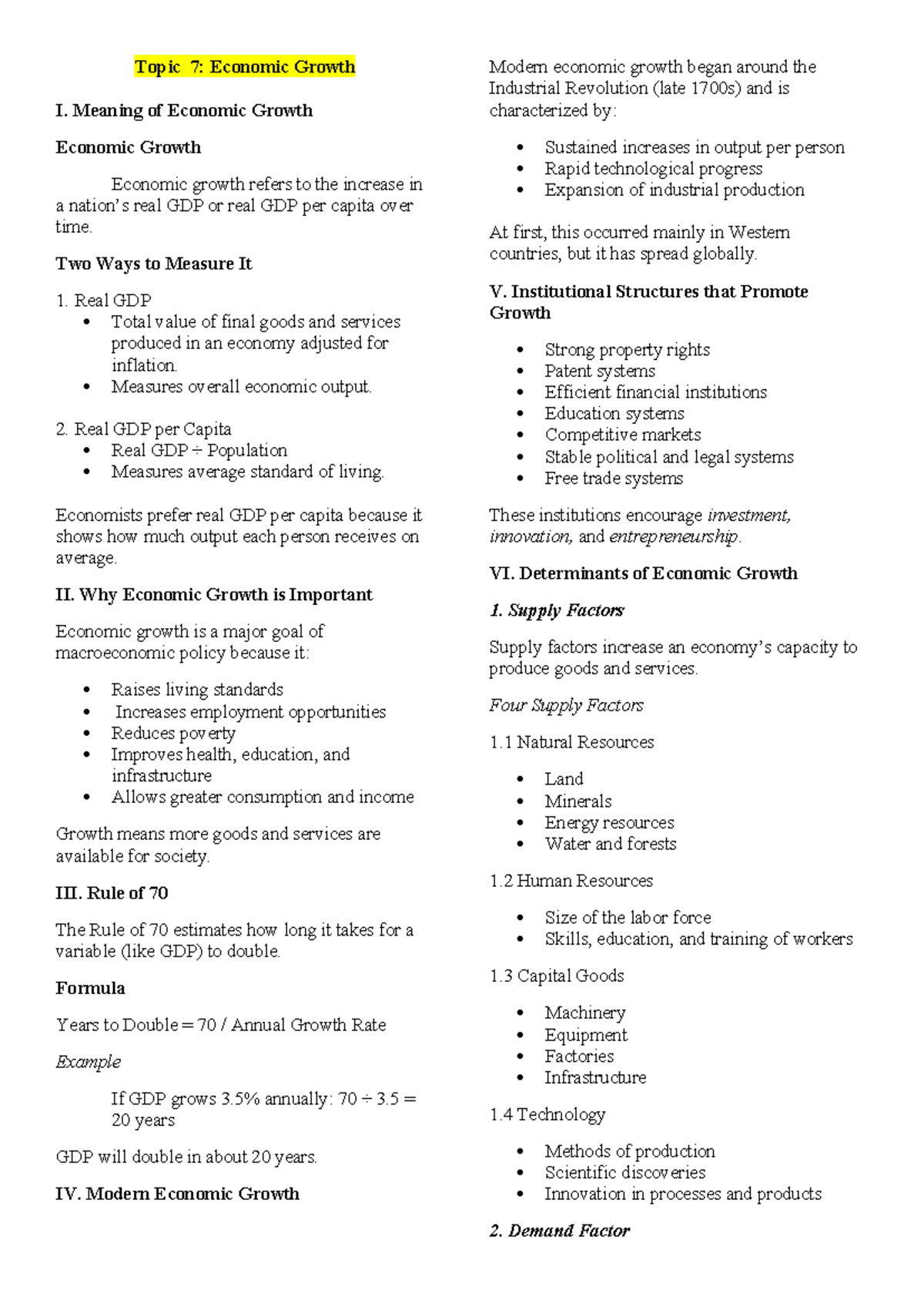 Econ 101: Topic 7 - Understanding Economic Growth and Its Importance ...