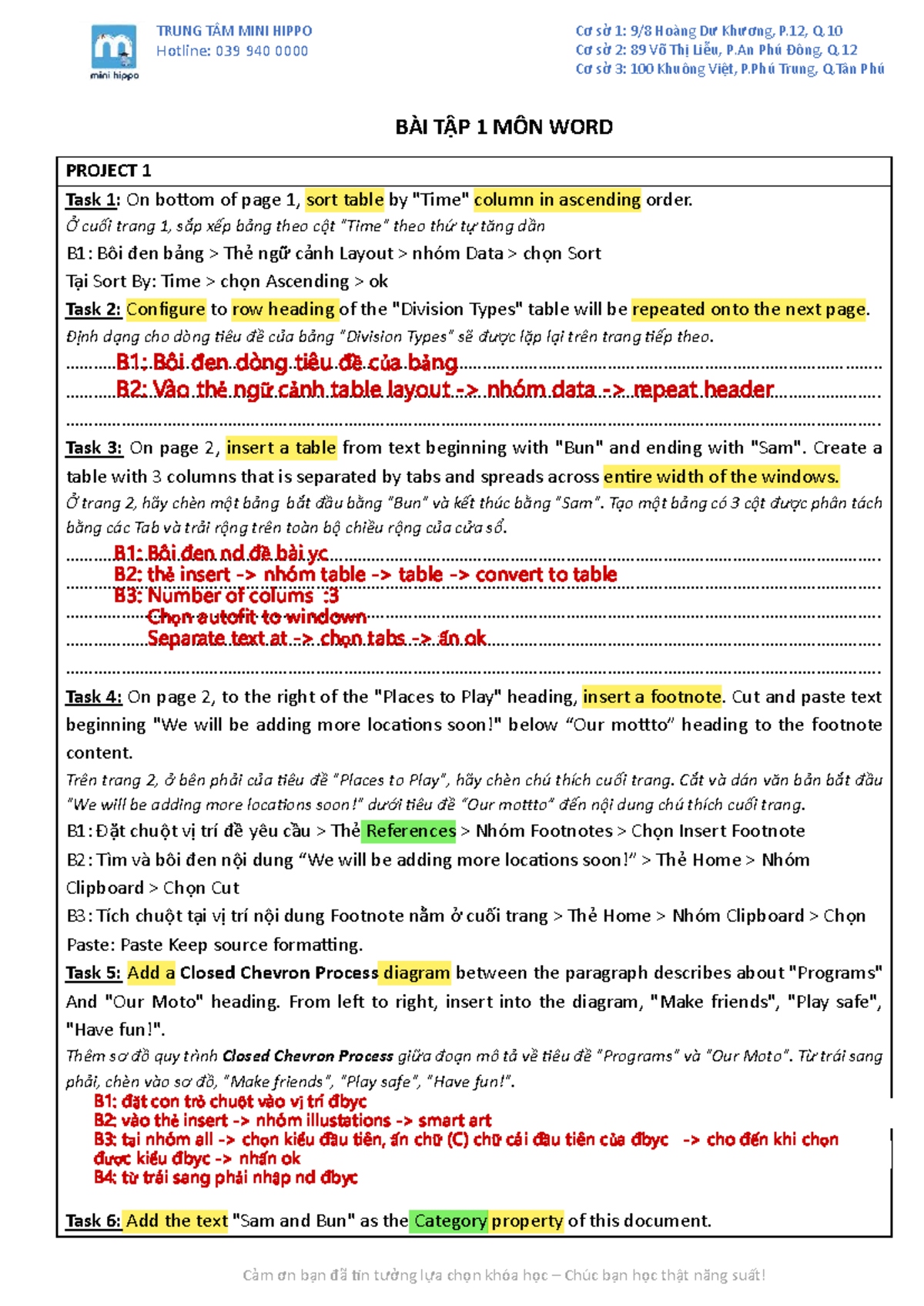 BÀI TẬP MÔN WORD PROJECT 1 - FILE CÂU HỎI W - Studocu