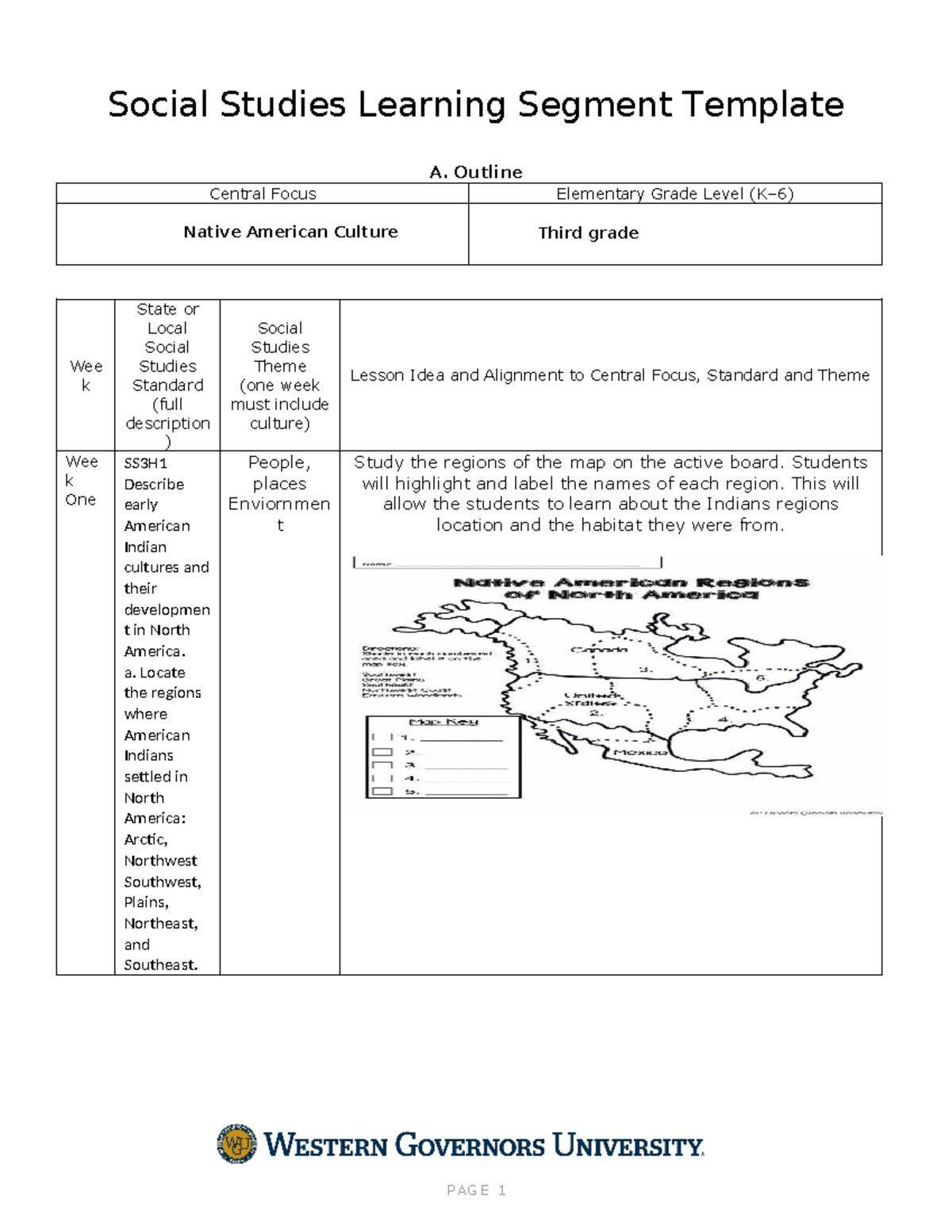 C104 task - Social Studies Learning Segment Template A. Outline Central ...