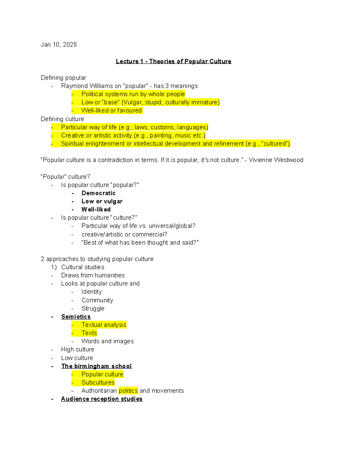 SOC202 041 - Lecture 1: Theories of Popular Culture and Media Dynamics ...