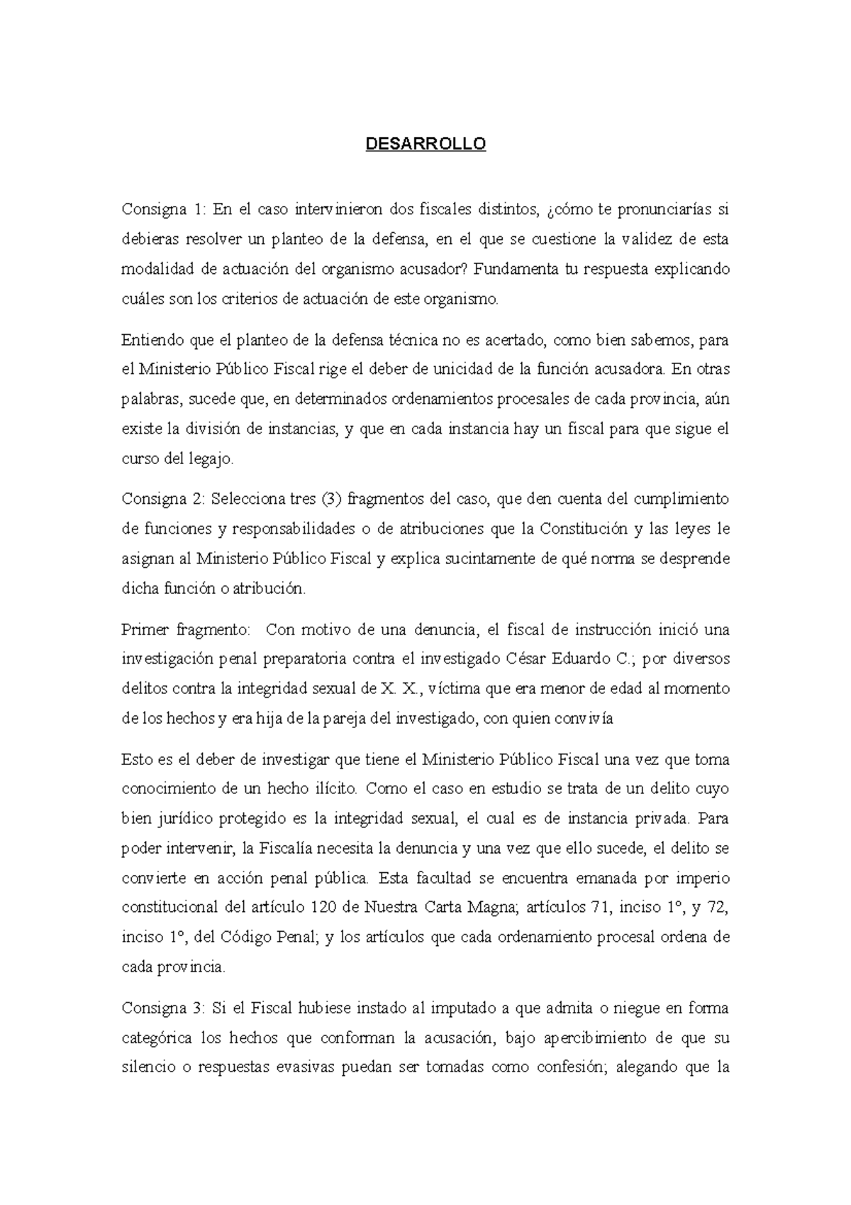 TP2 Derecho Procesal Penal - Análisis de Caso y Defensa Jurídica - Studocu