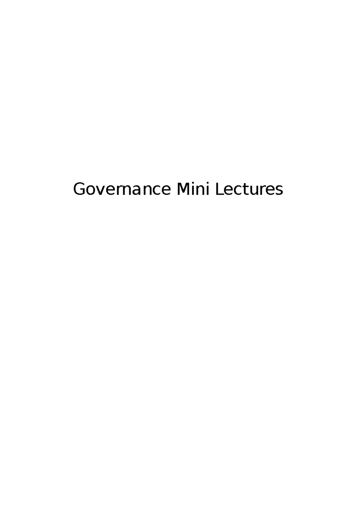 Governance Mini Lectures: Understanding Governance Levels and Modes ...