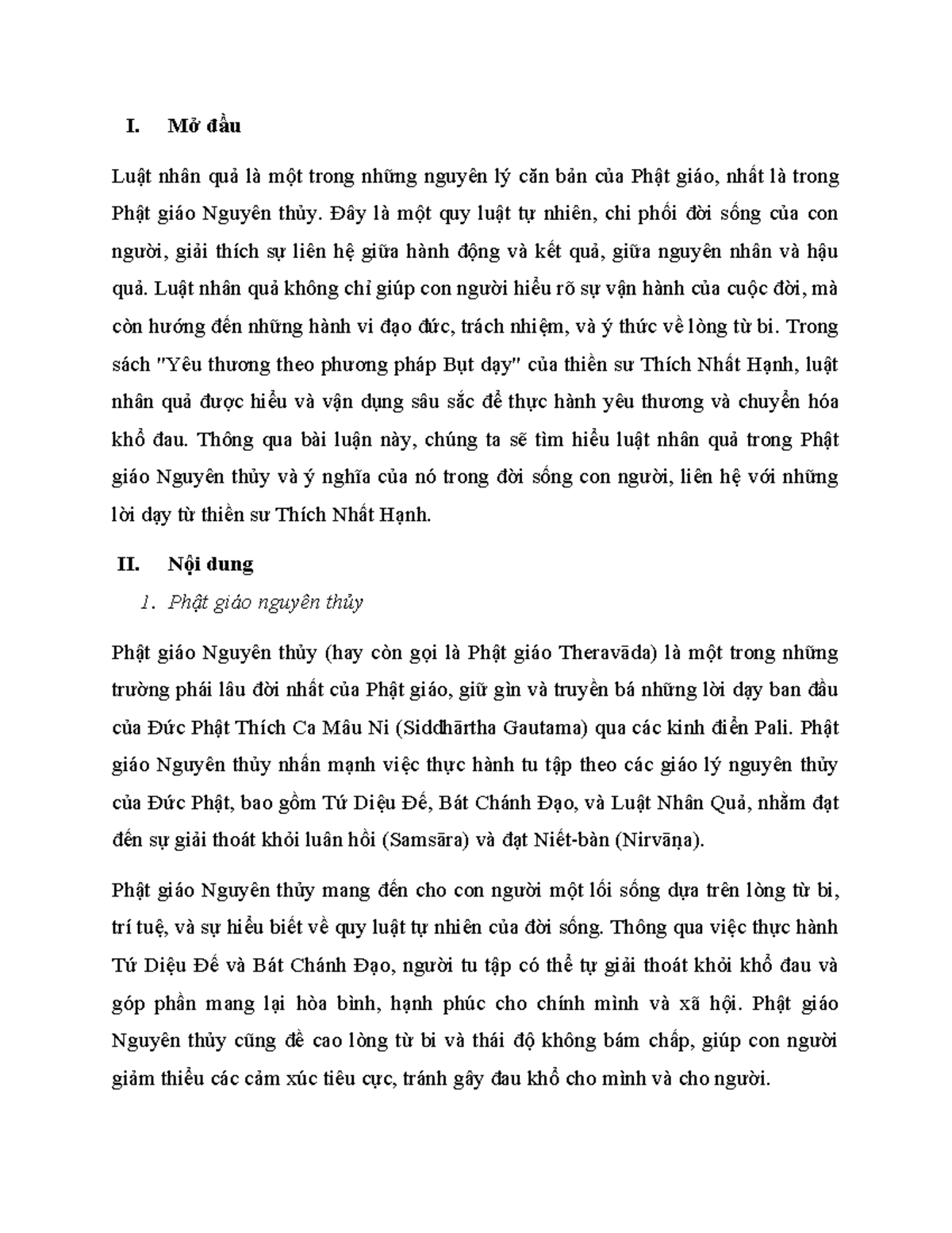 Luật Nhân Quả trong Phật Giáo Nguyên Thủy: Ý Nghĩa và Ứng Dụng - Document Preview