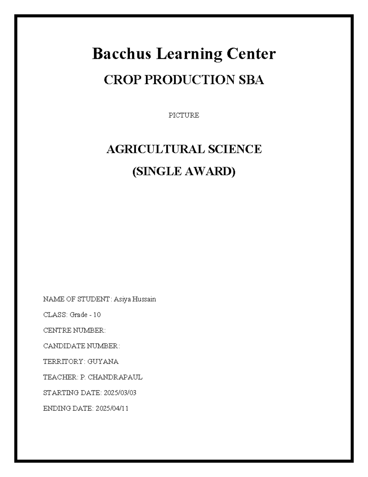 CROP PRODUCTION SBA: Organic vs Inorganic Manure on Lettuce Yields ...