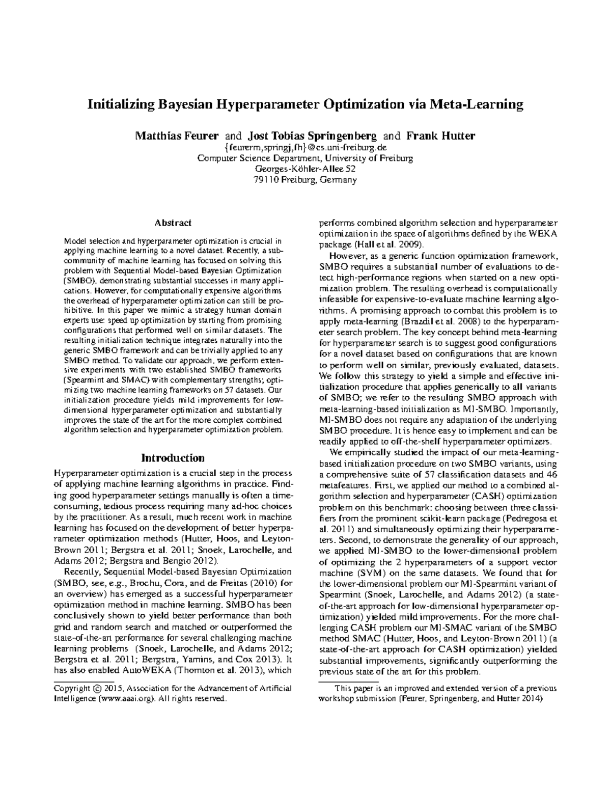 Bayesian Hyperparameter Optimization Initialization: A Meta-Learning ...