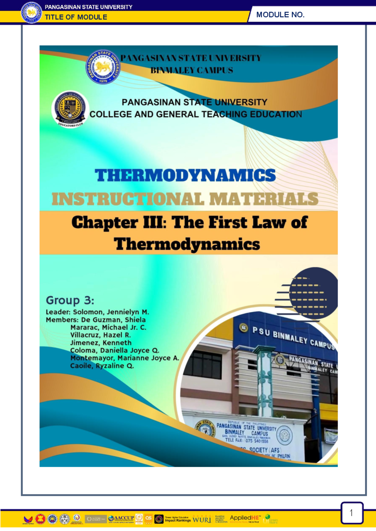 Thermodynamics Module 1: Understanding the First Law of Thermodynamics ...
