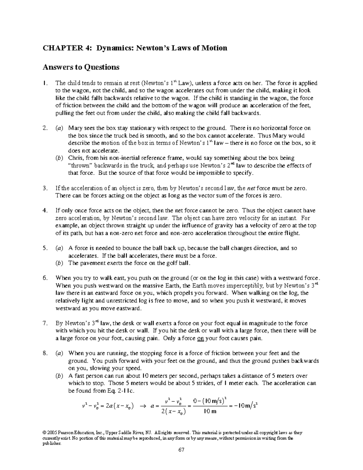 Ch. 4: Dynamics - Solutions to Motion Problems and Laws of Motion - Studocu