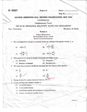 5th semester optics question paper - Modern Physics - Studocu