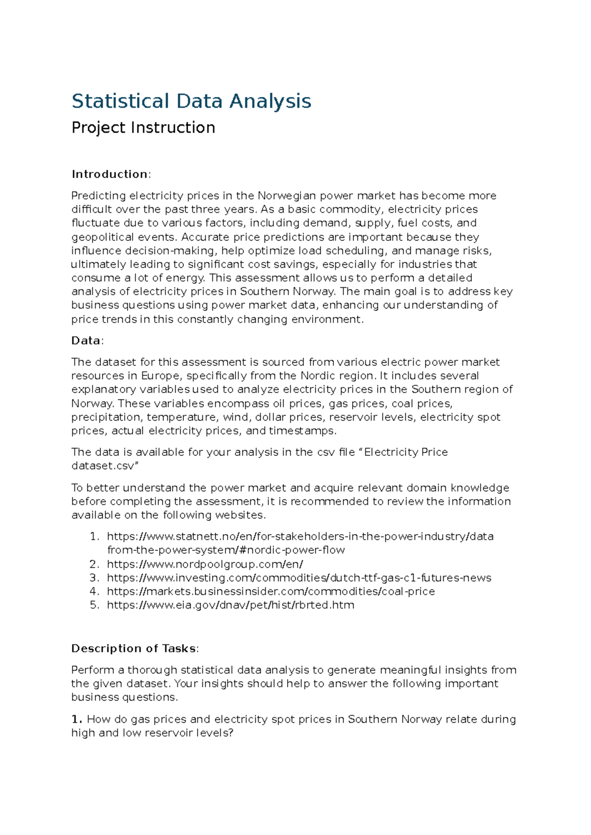 Project Instruction Zjhj Zc K - Statistical Data Analysis Project ...