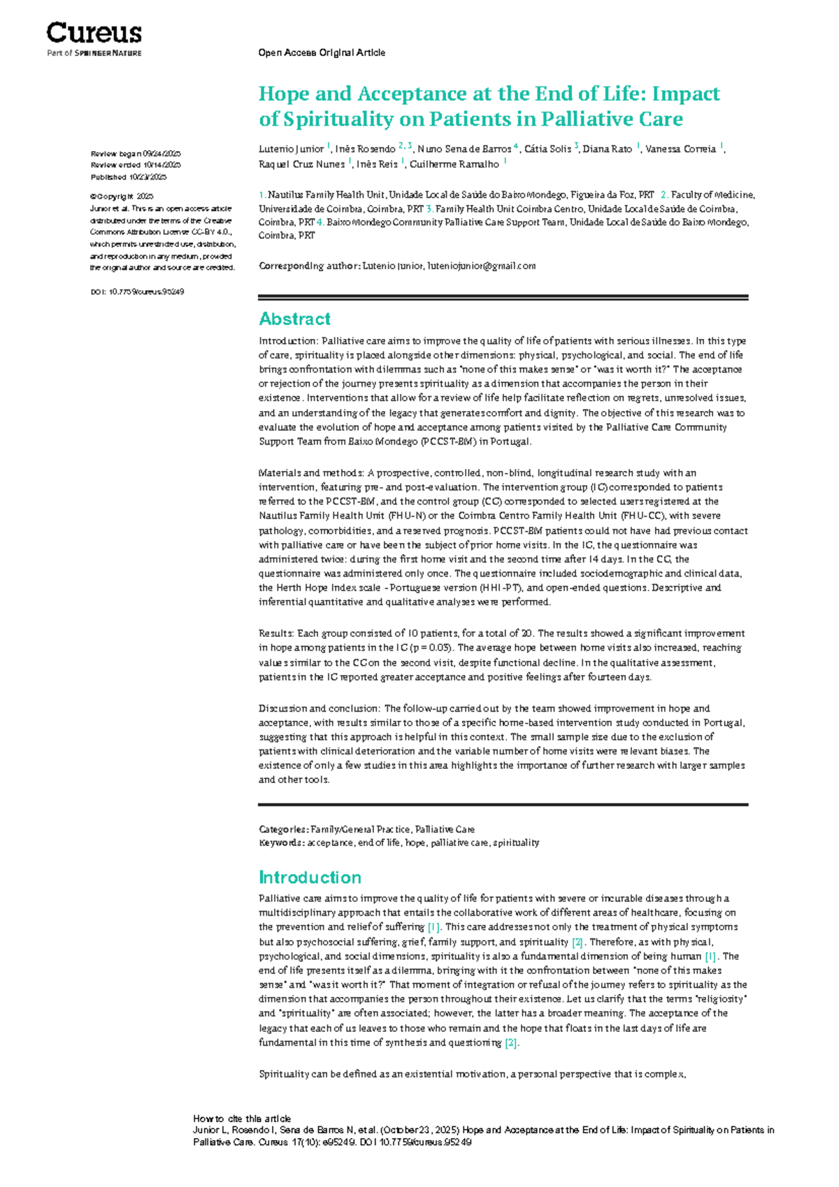 Hope and Acceptance in Palliative Care: Spirituality's Role (2025 ...