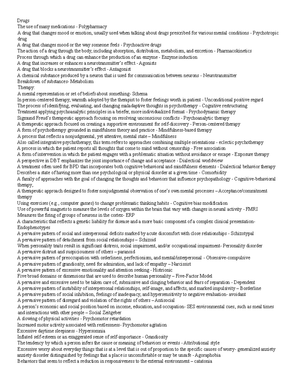 Psychological Disorders & Therapeutic Approaches Notes (PSY 101) - Studocu