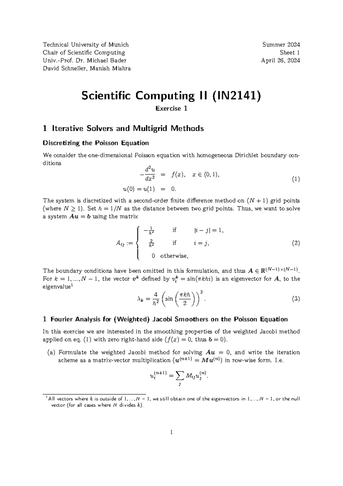Worksheet 1 Solution - Scientific Computing II (IN2141) Exercise 1 ...