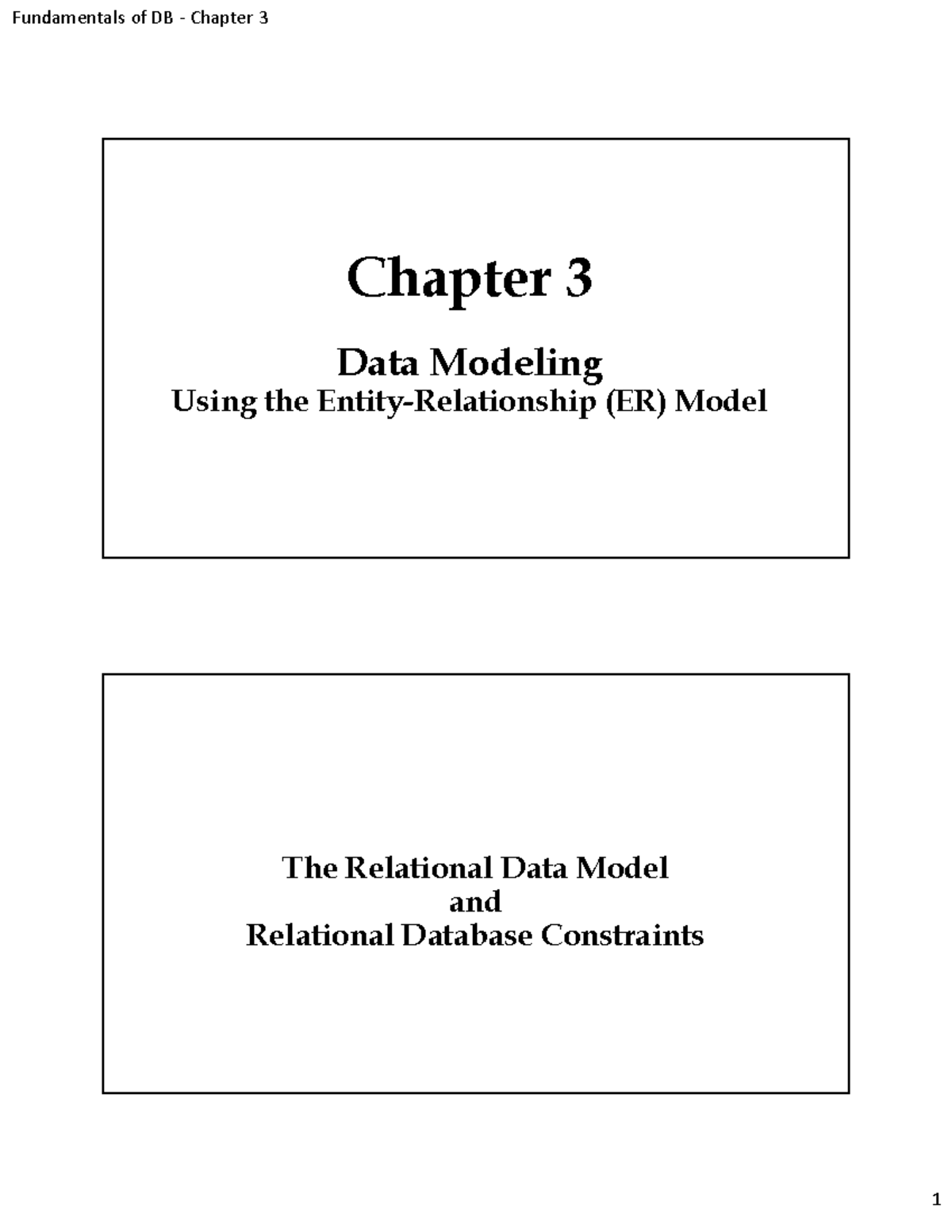 Ch. 3 - FDB-Fundamentals of DB - Data Modeling and ER Concepts - Studocu