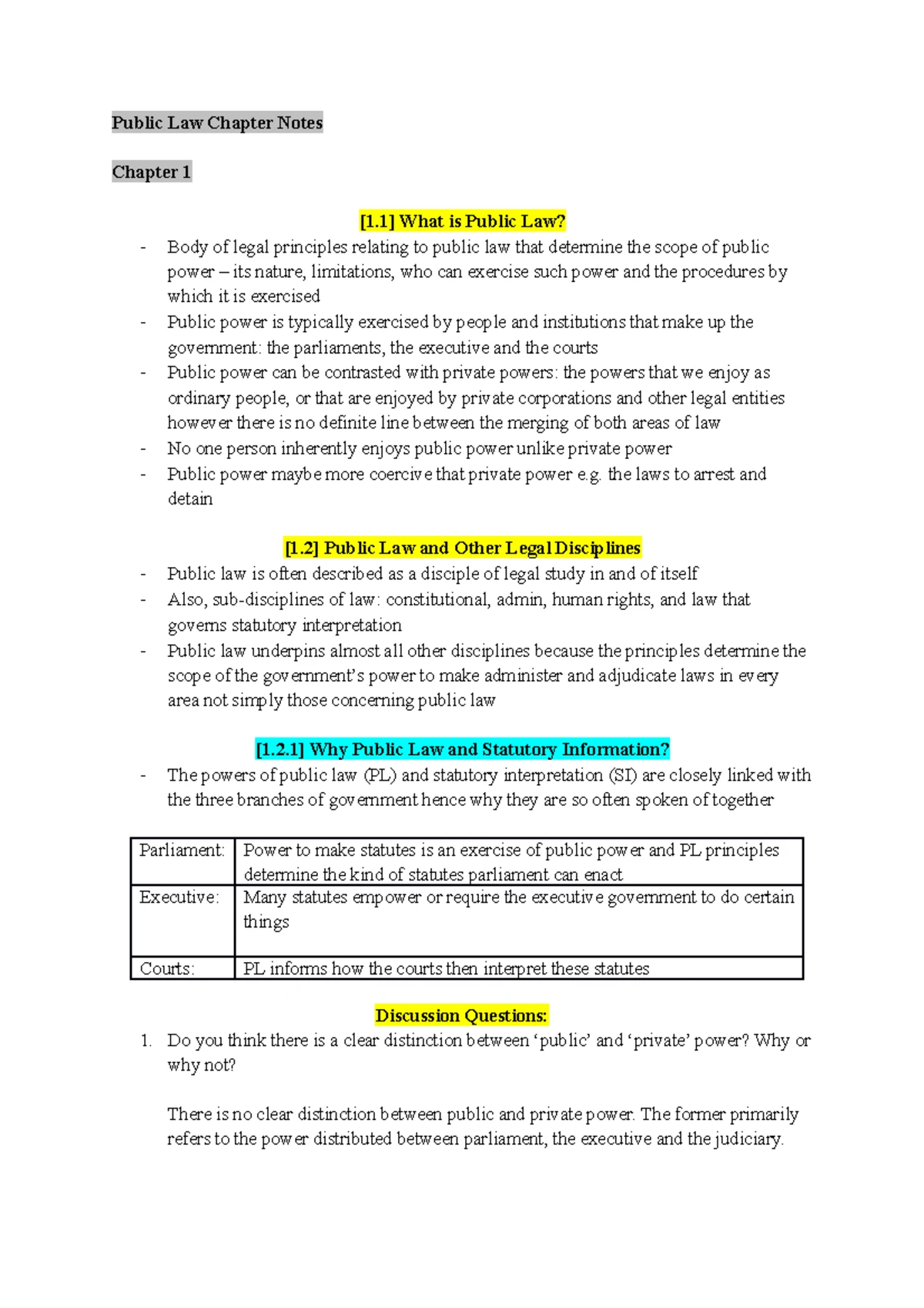 Topic 1-3: Notes - TOPIC 1: 1 What is Public Law?: Public law ...