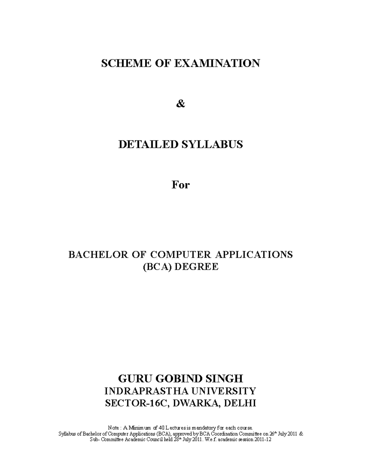 Syllbca 191011160419 - SYLLABUS - Note : A Minimum of 40 Lectures is ...
