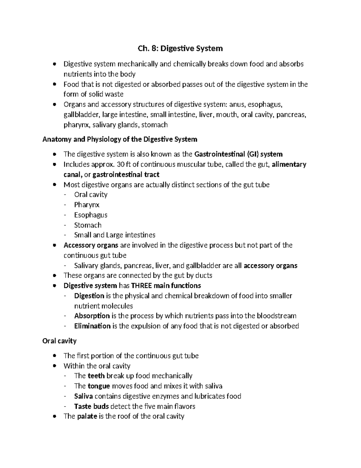 Ch. 8: Digestive System Overview - Anatomy, Functions & Accessory ...
