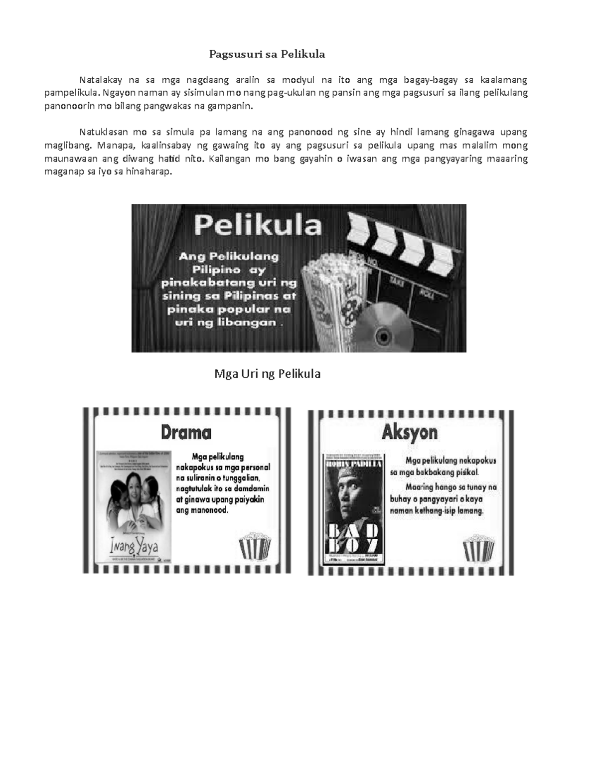 Pagsusuri sa Pelikula: Gabay sa Pagsusuri ng mga Pelikula at Teleserye ...