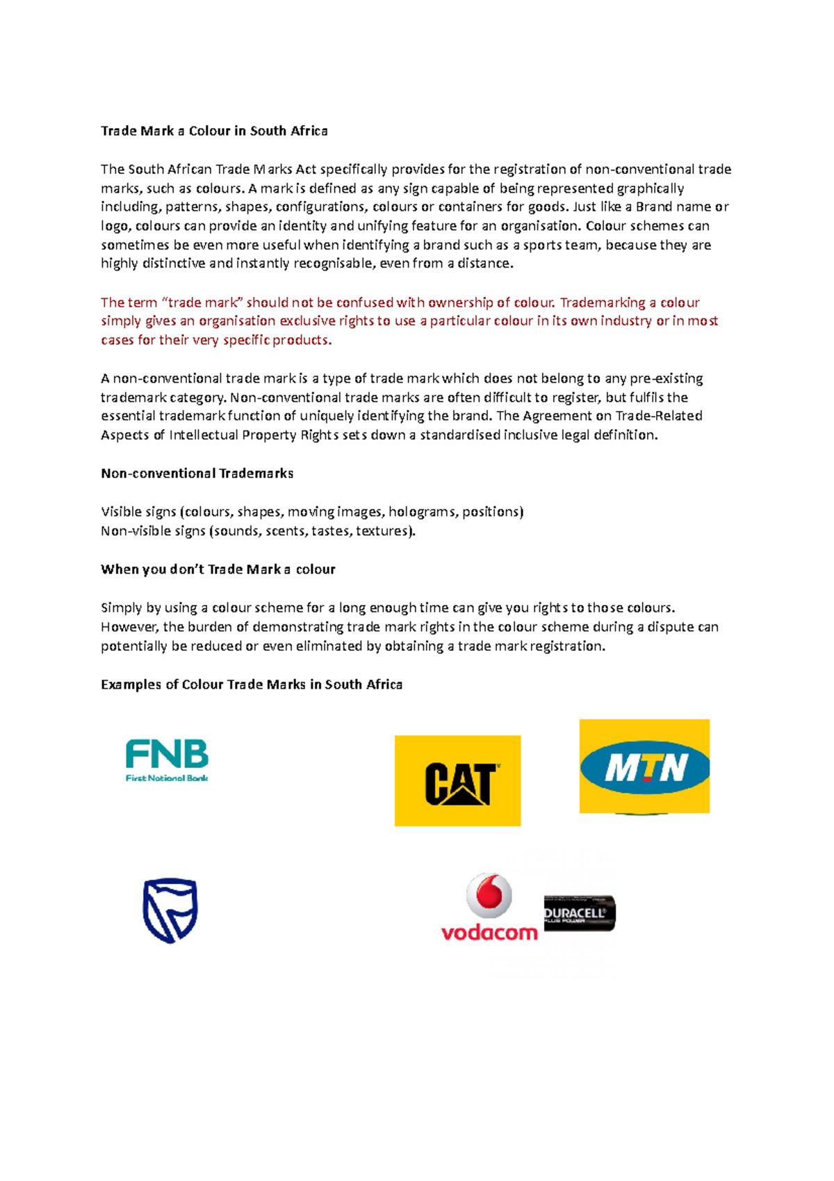 Image result for Examples Of Trademarks In South Africa