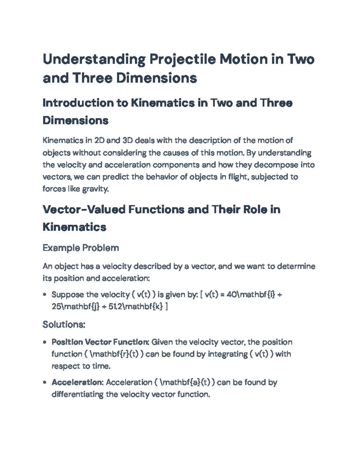Understanding Projectile Motion: Kinematics in 2D and 3D (Physics 101 ...